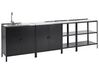 4 Piece Outdoor 2 Kitchen Islands and 2 Cabinets Set with Sink Black VILAMA_872647