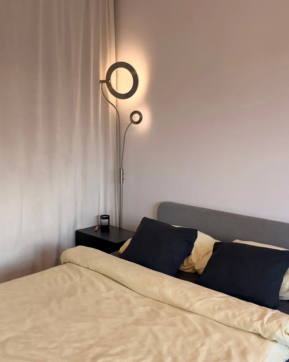 LED stojací lampa AFTON Kov Stříbrná_1188041