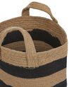 Set of 2 Jute Baskets Beige and Black GEREDE_840213