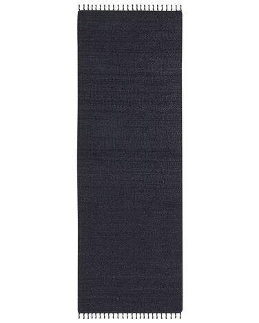 Teppich Jute schwarz 80 x 300 cm Kurzflor SINANKOY