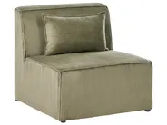 Modular Corner Sofa 4 Seater LEMVIG with Ottoman Corduroy Green Right Hand_875814