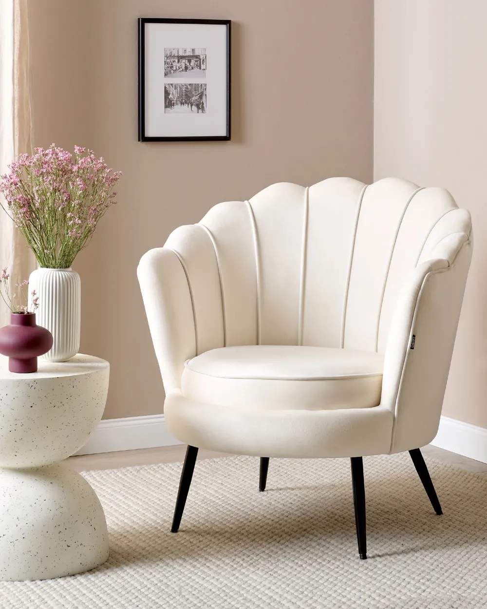 Armchair LOVIKKA Velvet Off-White