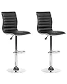 Conjunto de 2 sillas de bar LUCERNE giratoria Piel sintética Negro