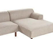 Corner Sofa 3 Seater HOLT with Ottoman Fabric Taupe Left Hand_959251