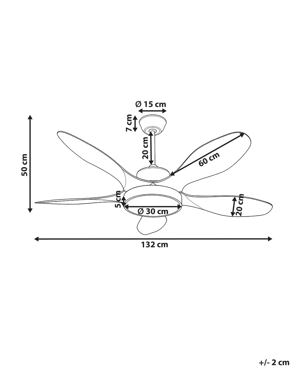 Ceiling Fan with Light BARBET with Remote LED Light Brown_1032028