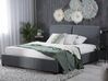 Lit double en tissu gris 160 x 200 cm BELFORT_719956