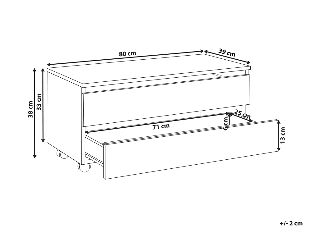 Armadietto da bagno TERESINA con ruote 80 cm Marmo bianco_983970