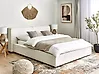 Bed Boucle LINARDS 160 x 200 cm (EU King Size) White