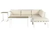 Garden Corner Sofa with Table 5 Seater MESSINA Metal Beige Left Hand
