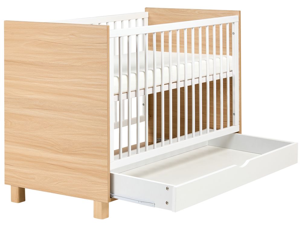 Berço para bebé com gavetas de arrumação GUNNAR 60 x 120 cm Branco