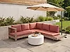 Garden Corner Sofa 5 Seater MARETTIMO Certified Acacia Wood Red Right Hand