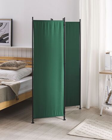 Folding 3 Panel Room Divider 160 x 170 cm Green NARNI