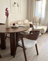 Conjunto de 2 sillas de poliéster/madera de caucho gris claro/madera oscura YUBA_897017