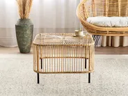 Tavolino Da Giardino In Rattan Naturale Beliani – Ovale 96x60 Cm, Stile Bohémien, Già Assemblato E Pronto All'uso