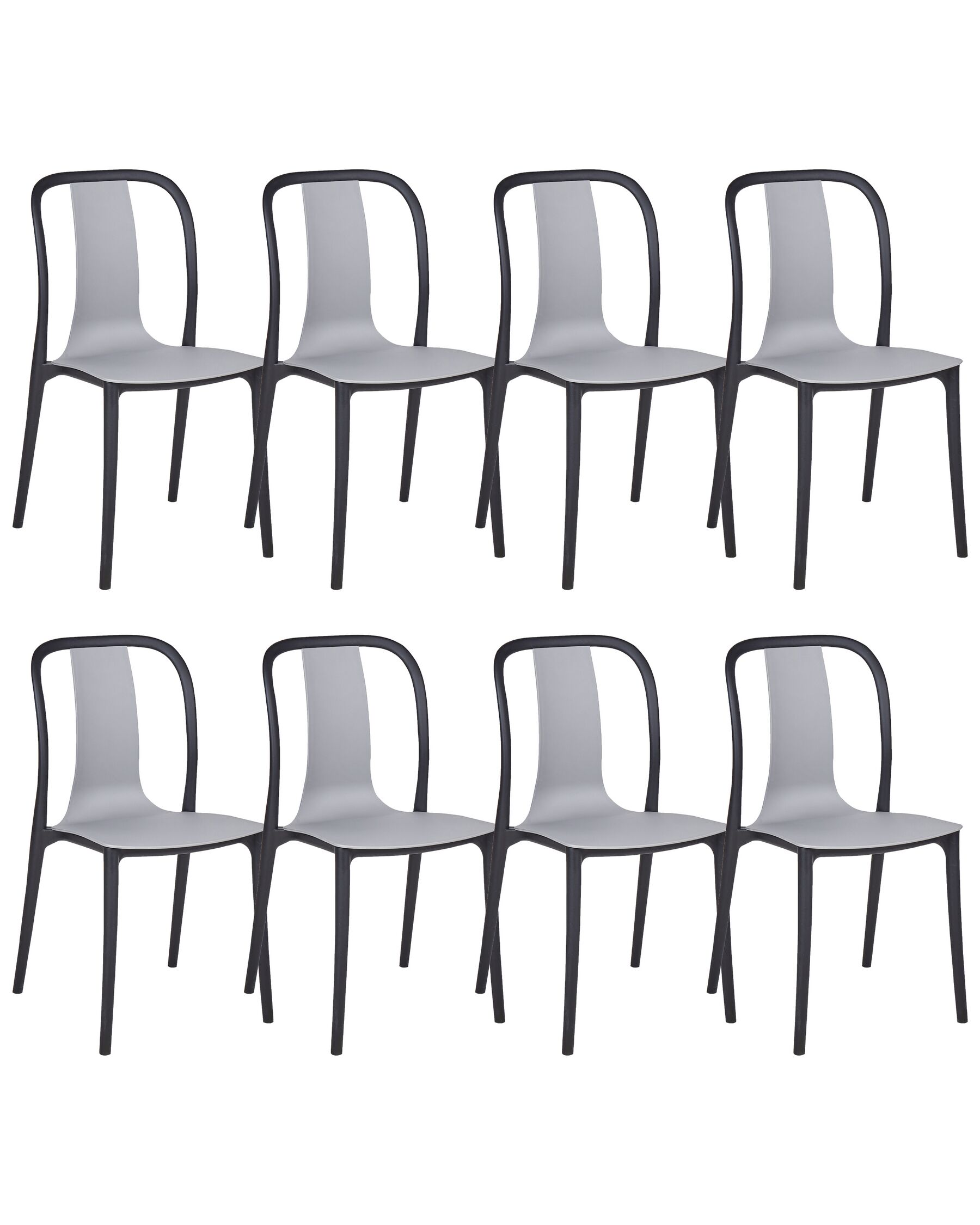 Set di 8 sedie da giardino grigio e nero SPEZIA_901896