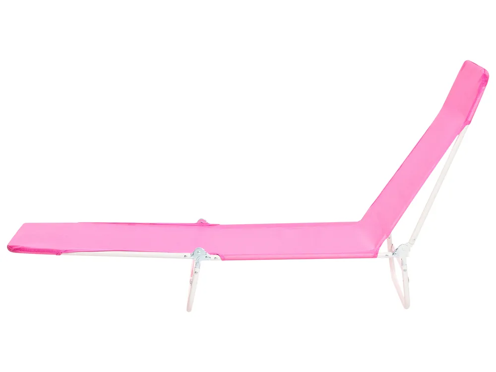 Sun Lounger KASTORIA Reclining Metal Fuchsia Pink_1031954