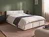 Ottoman Bed BOUSSE Fabric Off-White 140 x 200 cm (EU Double)