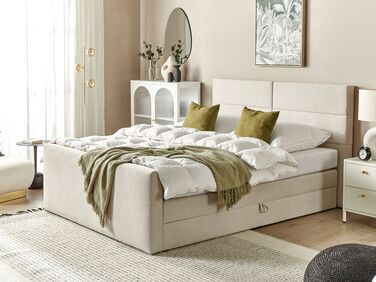 Fabric EU Super King Divan Bed Beige ARISTOCRAT