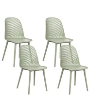 Set of 4 Dining Chairs EMORY Light Green_876536