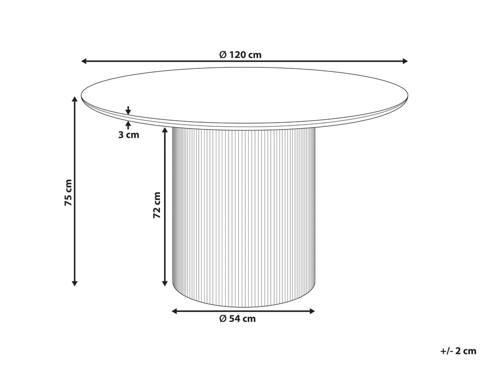 Dining Table NEWELL Light Beige 120 cm 120 cm_993638