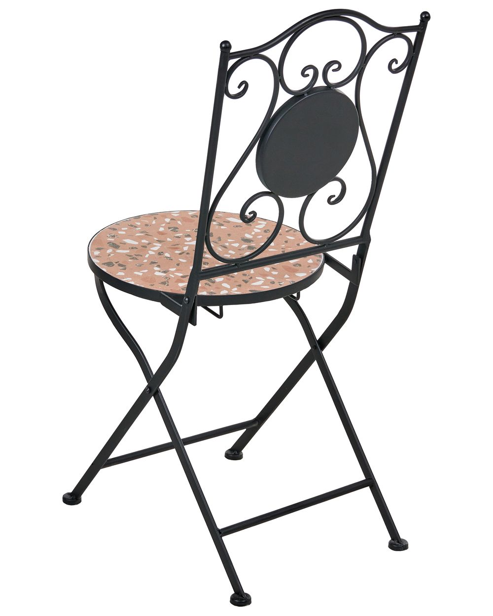 Set de 2 scaune de grădină ADRANO Pliabil Metal efect terrazzo Portocaliu_1021731