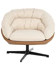 Swivel Armchair TRANUM  Fabric Beige_1165359