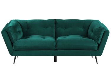 3-istuttava sohva samettinen vihreä LENVIK