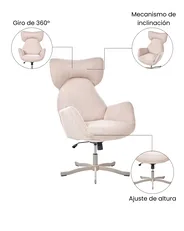 Sillón giratorio SONDERBY Tela Beige_1071851