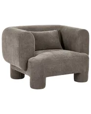 Living Room Set 6 Seater HOGBO Fabric Brown_1049947