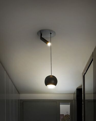 2 Light Metal LED Pendant Lamp Black MABOLE