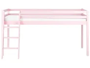 Mid Sleeper Bed Pine Wood ASCOUX 90 x 200 cm (EU Single) Pink_962470