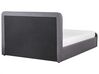 Fabric EU Double Size Ottoman Bed Dark Grey RENNES_702991