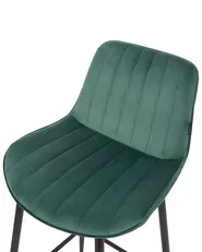 Set of 2 Bar Chairs DUBROVNIK Velvet Emerald Green_928819