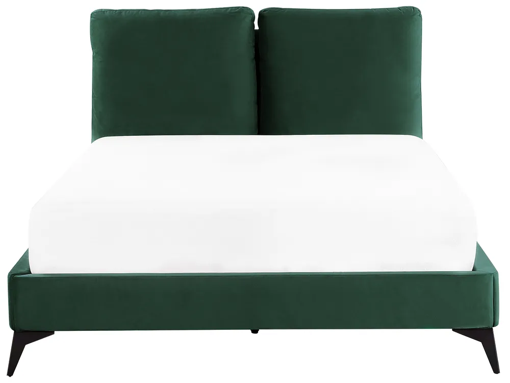 Bed Velvet MELLE 140 x 200 cm (EU Double) Emerald Green_829909