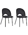 Set of 2 Dining Chairs COVELO Velvet Black