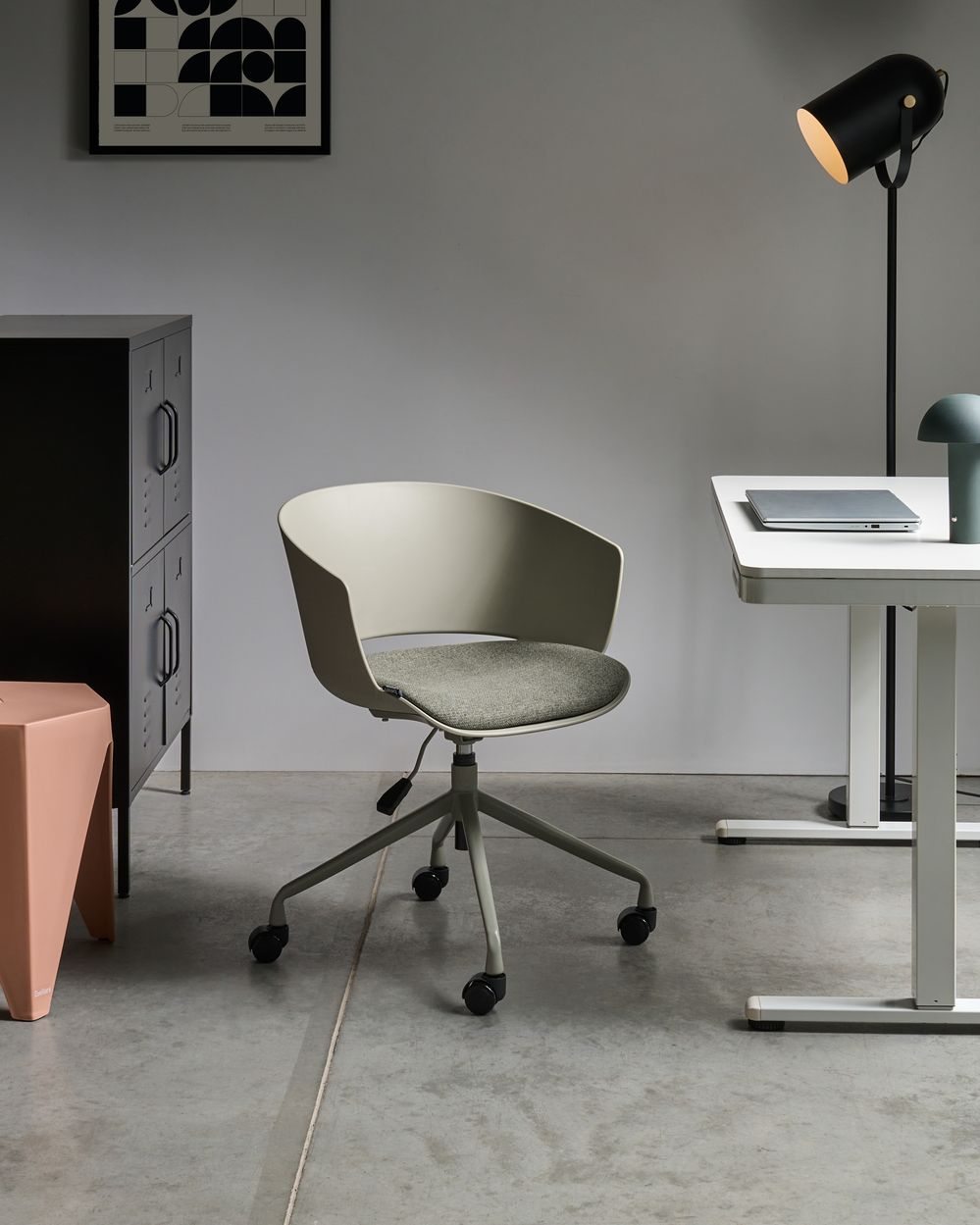 Chaise de bureau GLEEFUL Tissu Vert
