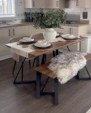 Dining Set UPTON Light Brown 2 Seater_929738