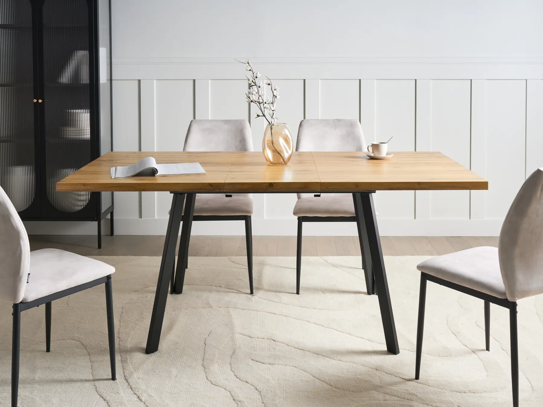 Extending Dining Table HARLOW Brown 140/180 cm 90 cm_1005835