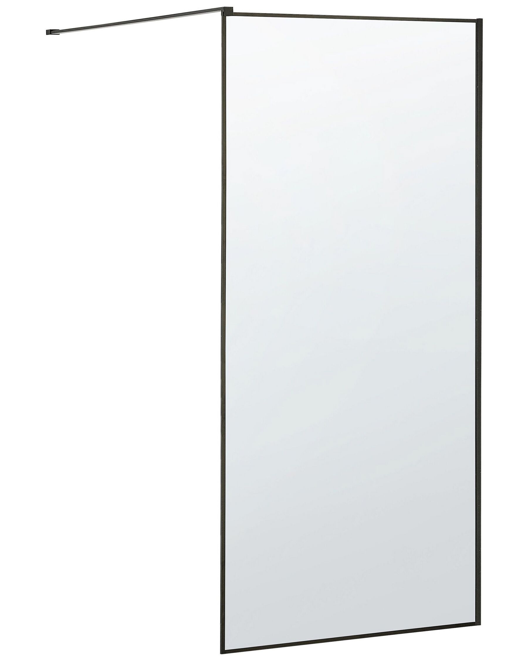 Mampara de ducha de vidrio templado transparente/negro 190 x 90 cm WASPAM_788236