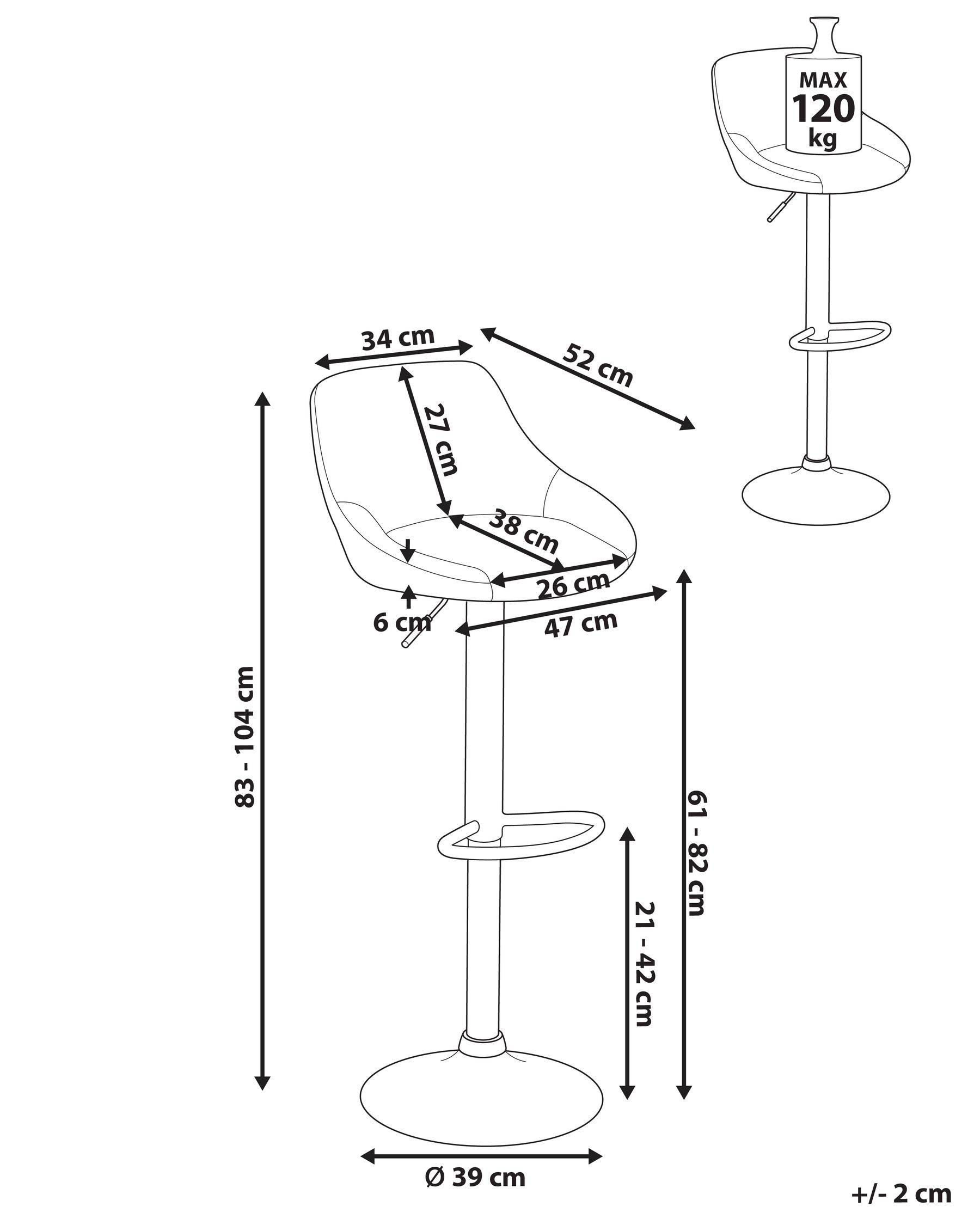 Set of 2 Bar Stools MEDULIN Swivel Boucle Light Beige_1011563