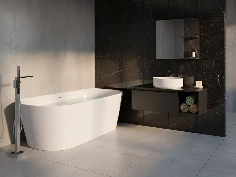 Baignoire adossée au mur RENACA 170 x 79 cm Blanc