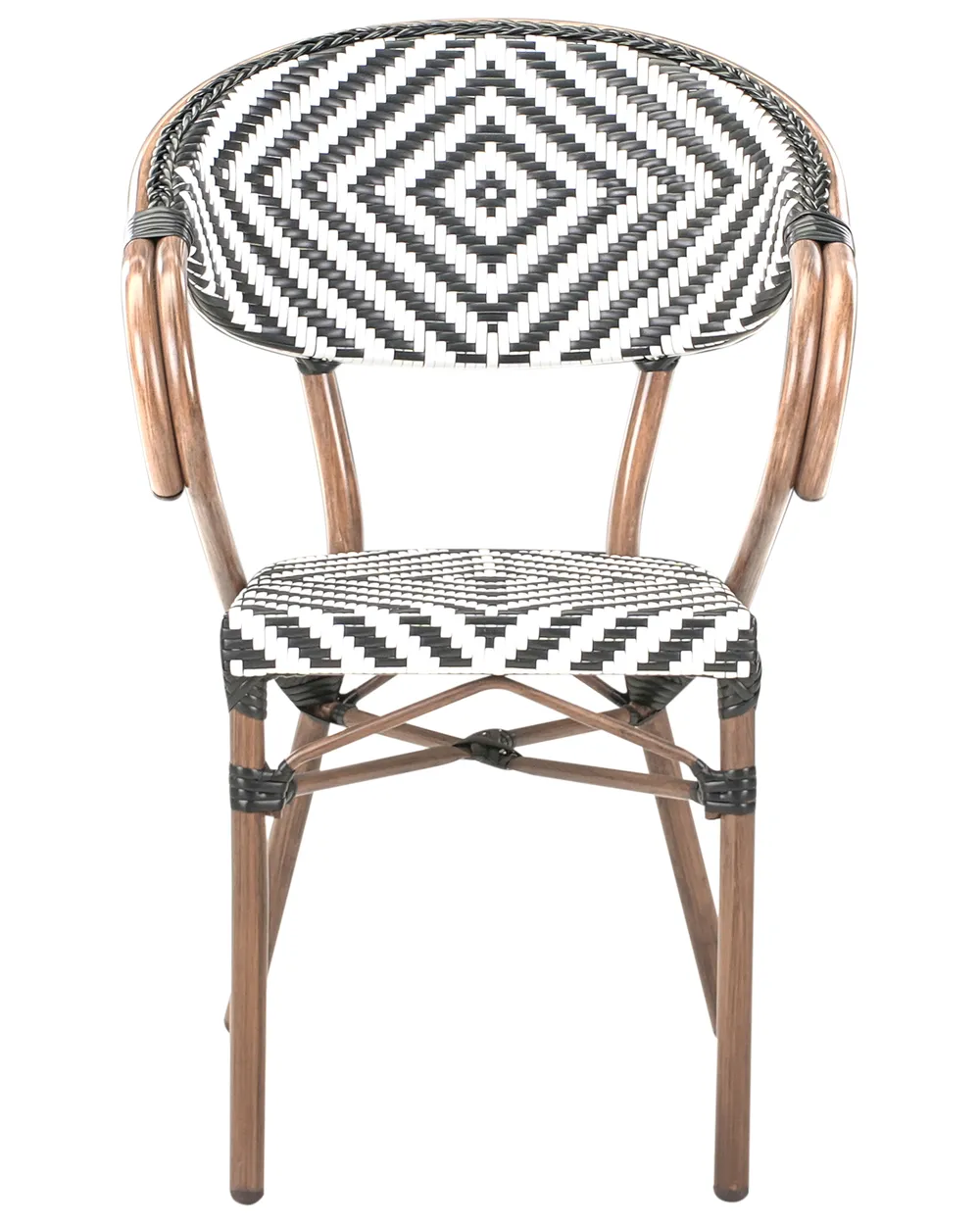 Set of 4 Garden Chairs CASPRI PE Rattan Black/ White_990533