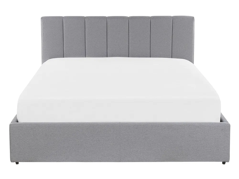 Ottoman Bed DREUX Fabric Light Grey 140 x 200 cm (EU Double)_793218