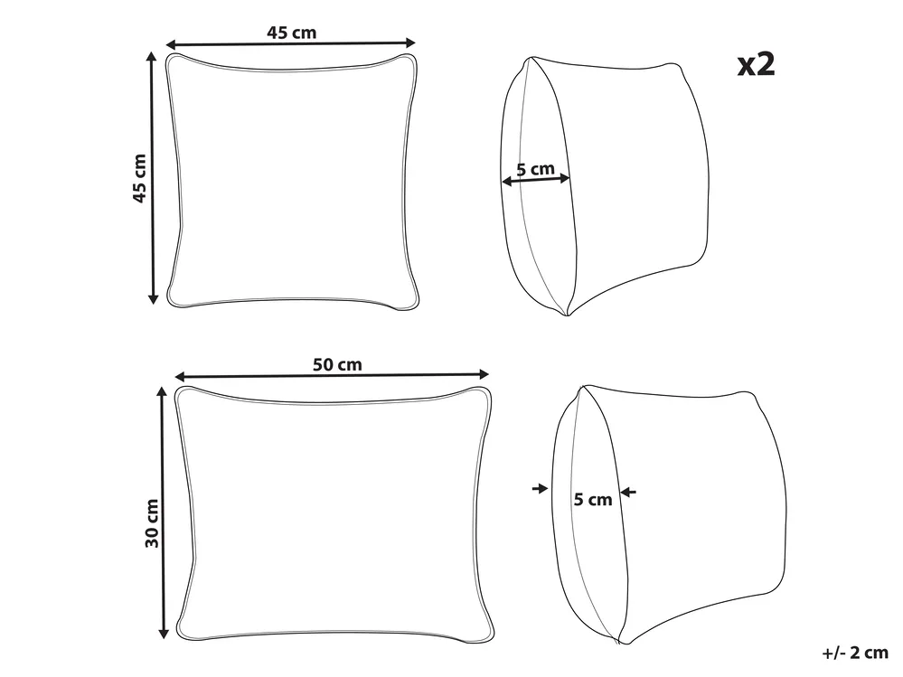 Set of 3 Decorative Cushions ALSTONIA 30 x 50 cm 45 x 45 cm Cotton Grey Abstract Pattern_1040088