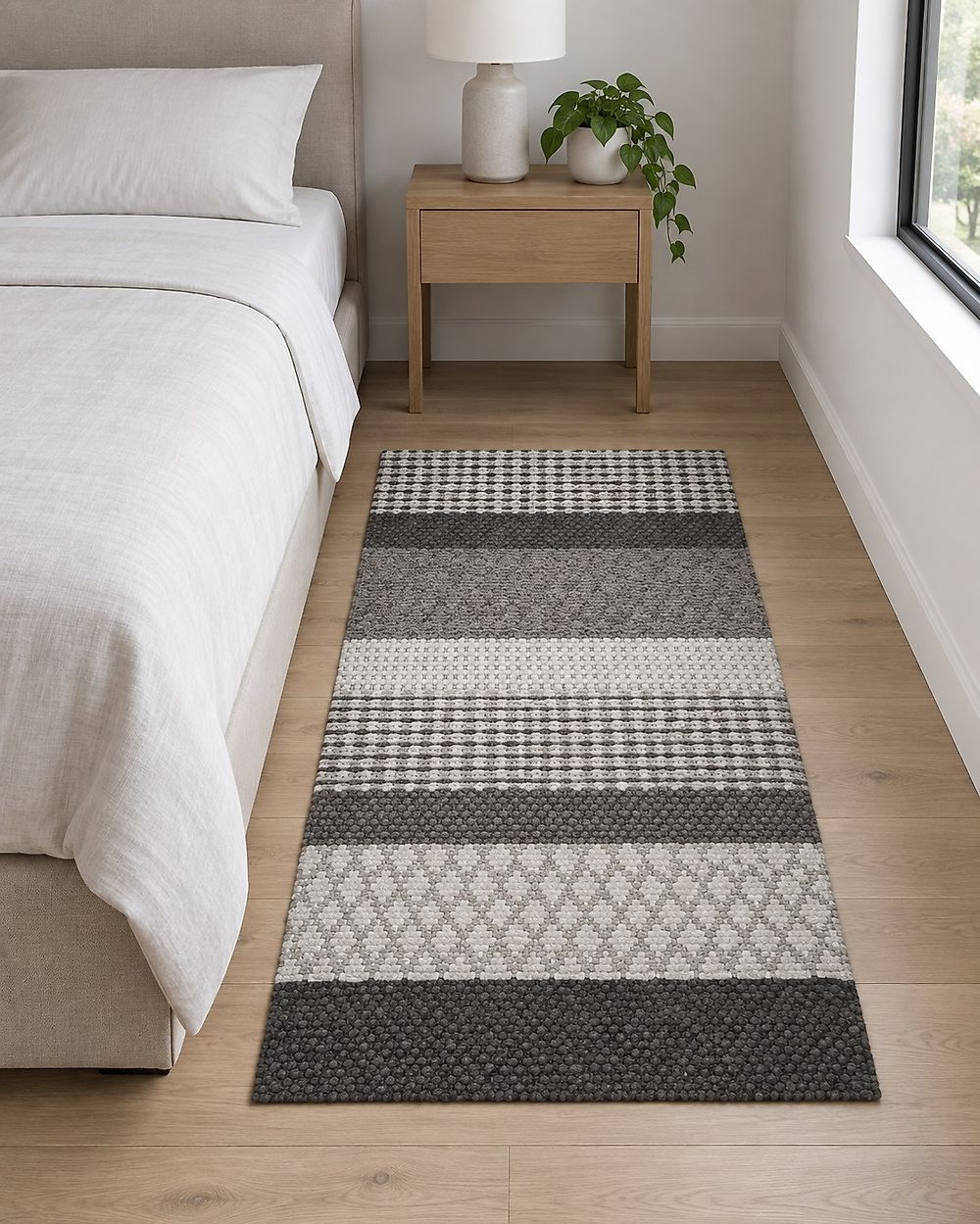 Tappeto AKKAYA Grigio 80 x 150 cm Lana