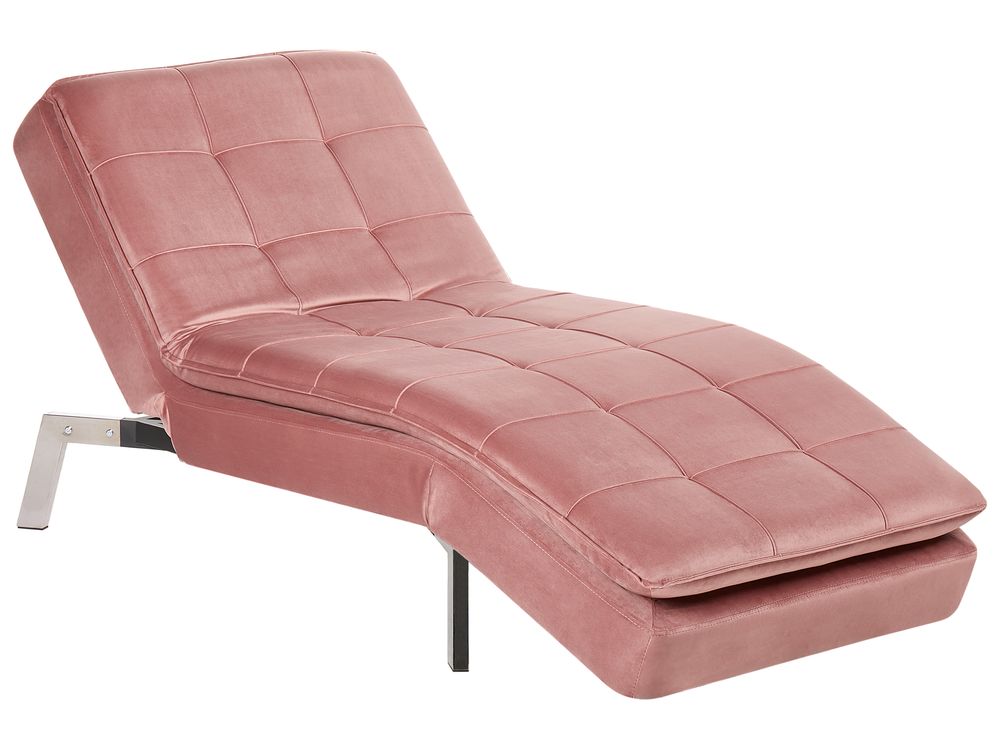 Velvet Chaise Lounge Pink LOIRET Beliani