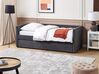 Łóżko wysuwane tapicerowane 90 x 200 cm ciemnoszare MIMIZAN_843724