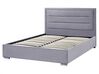 Sametová postel s úložným prostorem 160 x 200 cm tmavě šedá ROUEN_843809