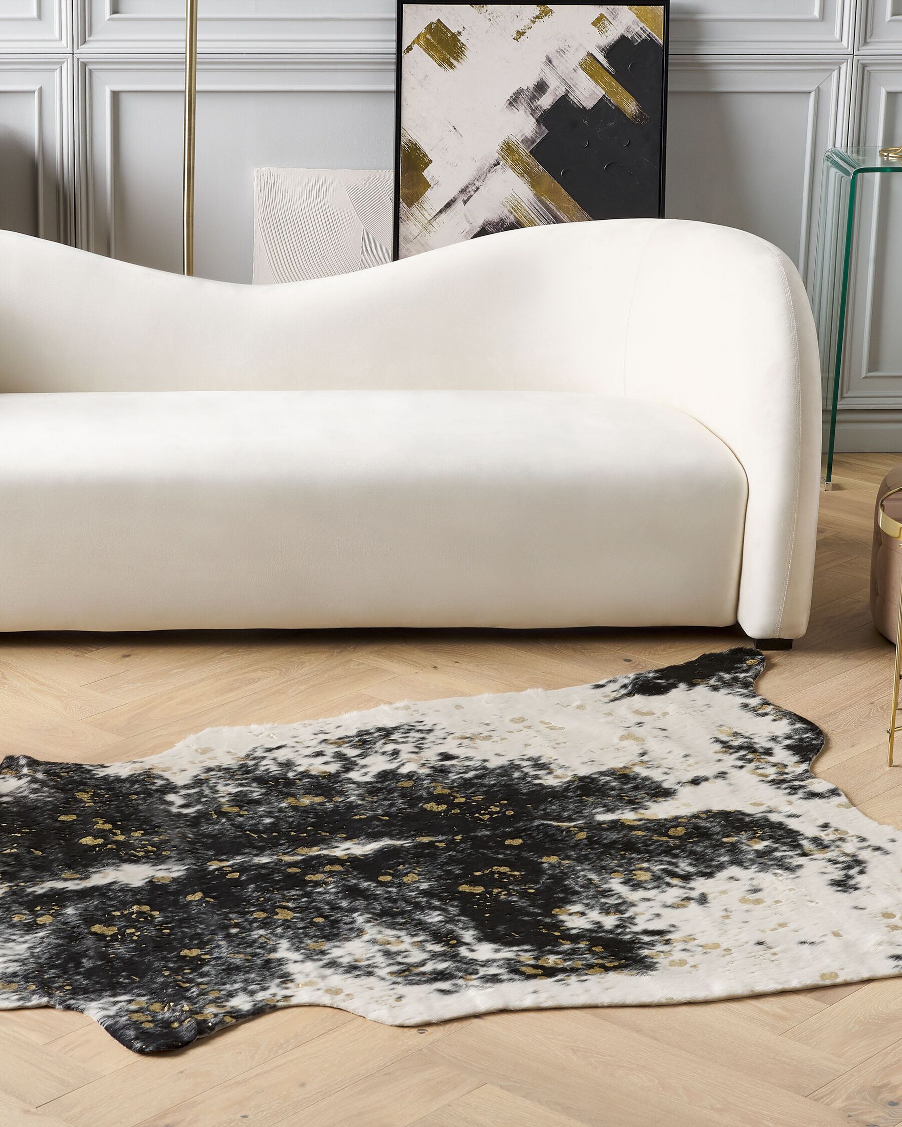 Faux Cowhide Area Rug with Spots 130 x 170 cm Black and White BOGONG_820311