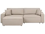 Corner Sofa Bed TORSANG Reversible Fabric Beige_1198766